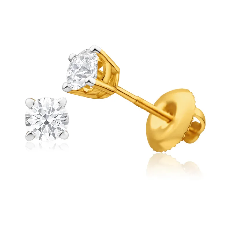 Unmissable Jewelry Sale – Shop Before It's Too Late 18ct Yellow Gold 1/2 Diamond Stud Earrings