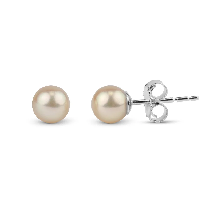 Bold And Beautiful Jewelry Now At Irresistible Prices 4.5-5.0 mm Rare Natural-Champagne Vietnamese Baby Akoya Pearl Stud Earrings