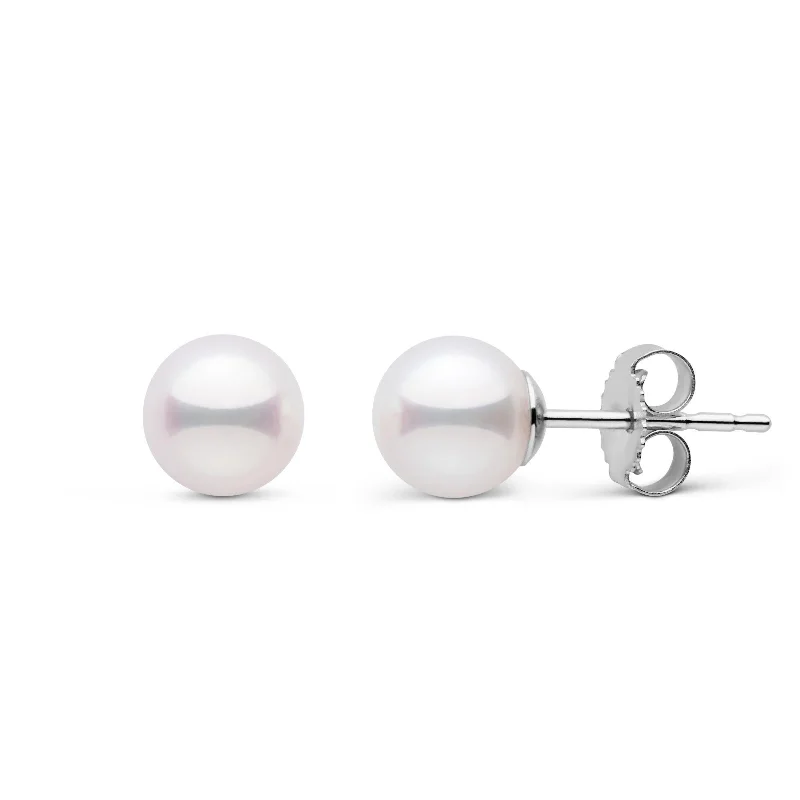 Premium Jewelry, Premium Discounts – Act Fast 6.0-6.5 mm AAA White Akoya Pearl Stud Earrings