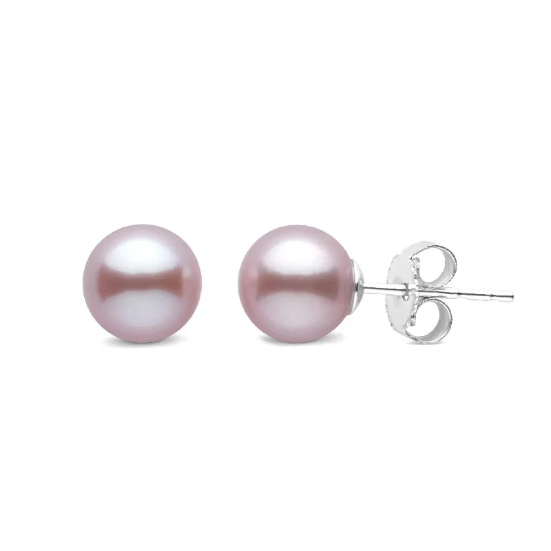 Handcrafted Jewelry Sale – Unique Designs At Low Prices 6.5-7.0 mm AAA Lavender Freshwater Pearl Stud Earrings