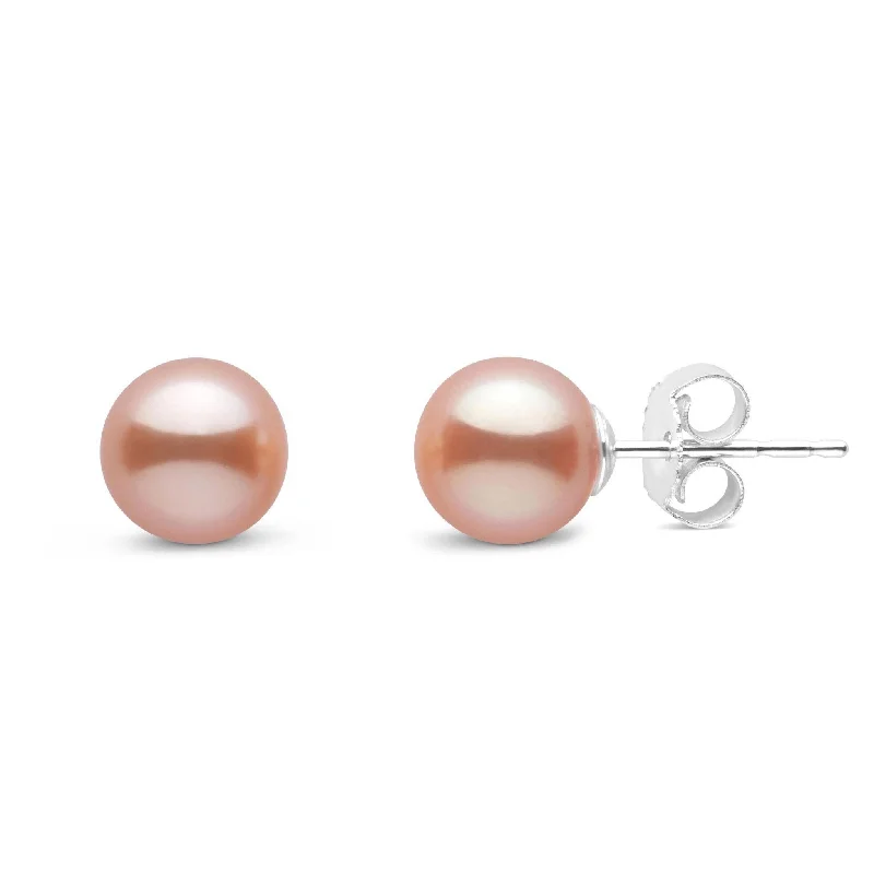 Handcrafted Jewelry Sale – Unique Designs At Low Prices 6.5-7.0 mm AAA Pink to Peach Freshwater Pearl Stud Earrings