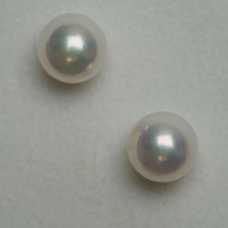 Versatile Layering Jewelry For Effortless Chic 7.27 and 7.32 mm GIA Certified Hanadama Akoya Pearl Stud Earrings