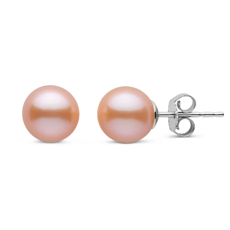 Chic And Stylish Jewelry At Exclusive Prices 7.5-8.0 mm Pink to Peach Freshadama Freshwater Pearl Stud Earrings