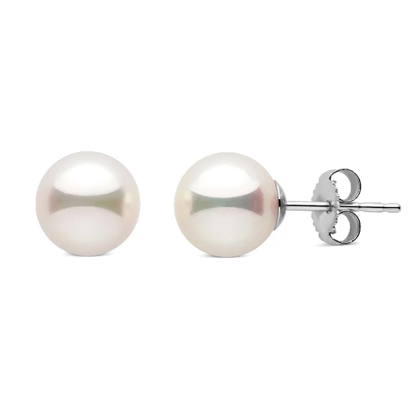 Discounted Jewelry For A Glamorous Look 7.5-8.0 mm White Akoya AAA Pearl Stud Earrings