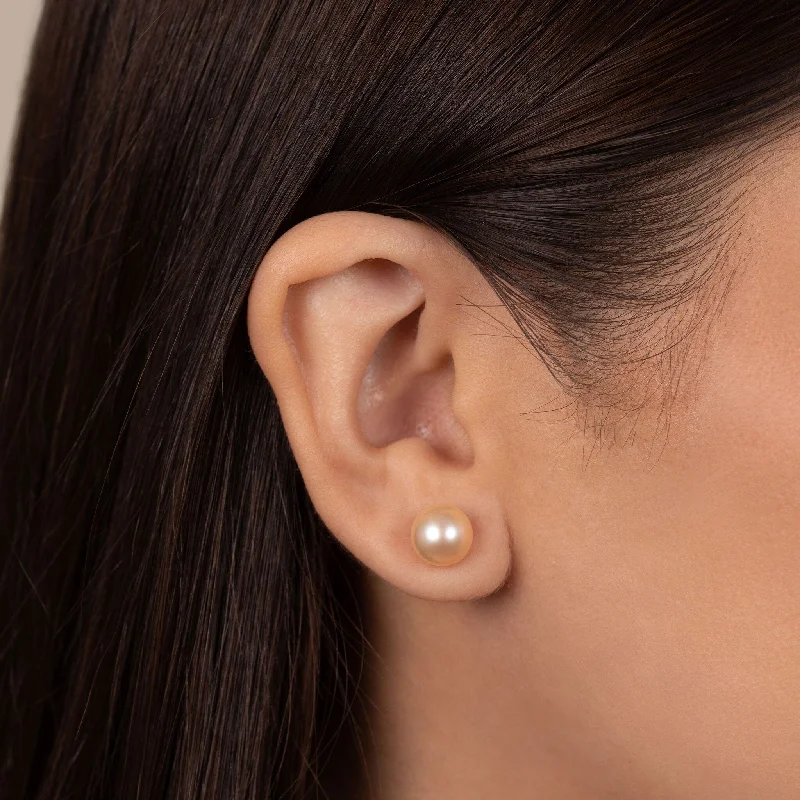 Elegant Jewelry, Exclusive Prices – Shop Now 8.5-9.0 mm AAA Pink to Peach Freshwater Pearl Stud Earrings