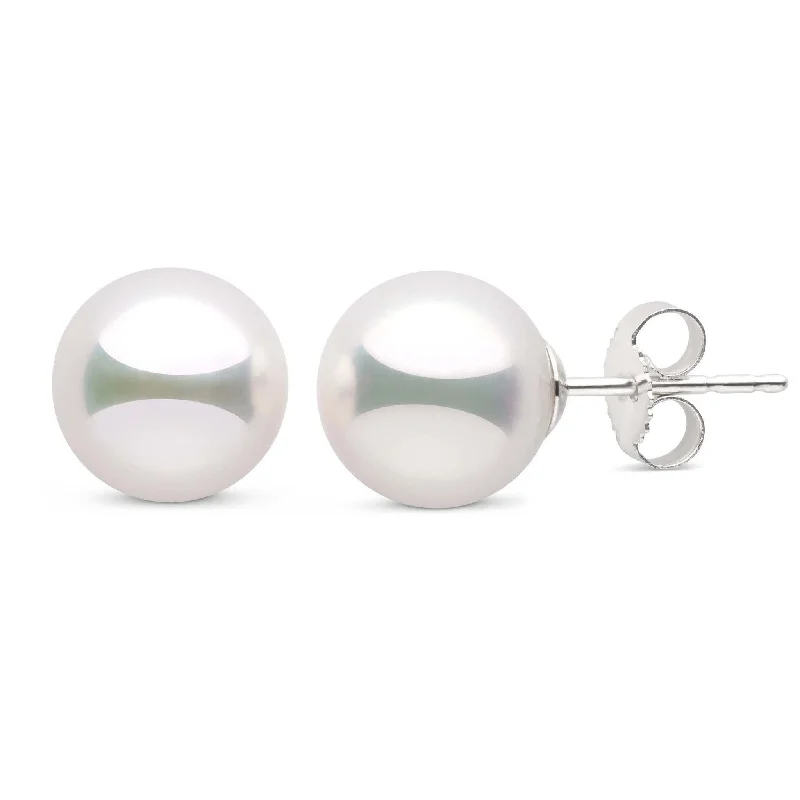Special Offers On Handcrafted And Designer Jewelry 9.0-9.5 mm Natural White Hanadama Pearl Stud Earrings