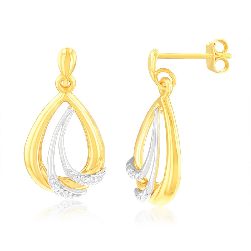Everyday Jewelry Essentials Now On Sale 9ct Charming Yellow Gold Diamond Drop Earrings