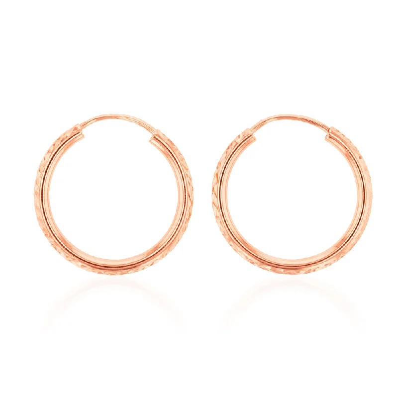 Luxury Jewelry Without The Luxury Price Tag 9ct Silverfilled Rose Gold Diamond Cut 15mm Sleeper Earrings