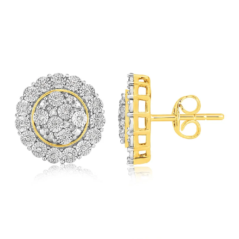 Luxury Jewelry Clearance – Shop Premium Styles Now 9ct Yellow Gold 1/5 Carat Diamond Stud Earrings