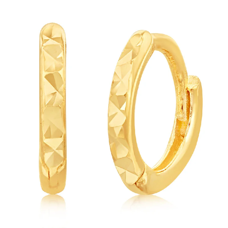 Luxury Meets Affordability – Jewelry Sale Now Live 9ct Yellow Gold Diamond Cut 6mm Hoop Earrings