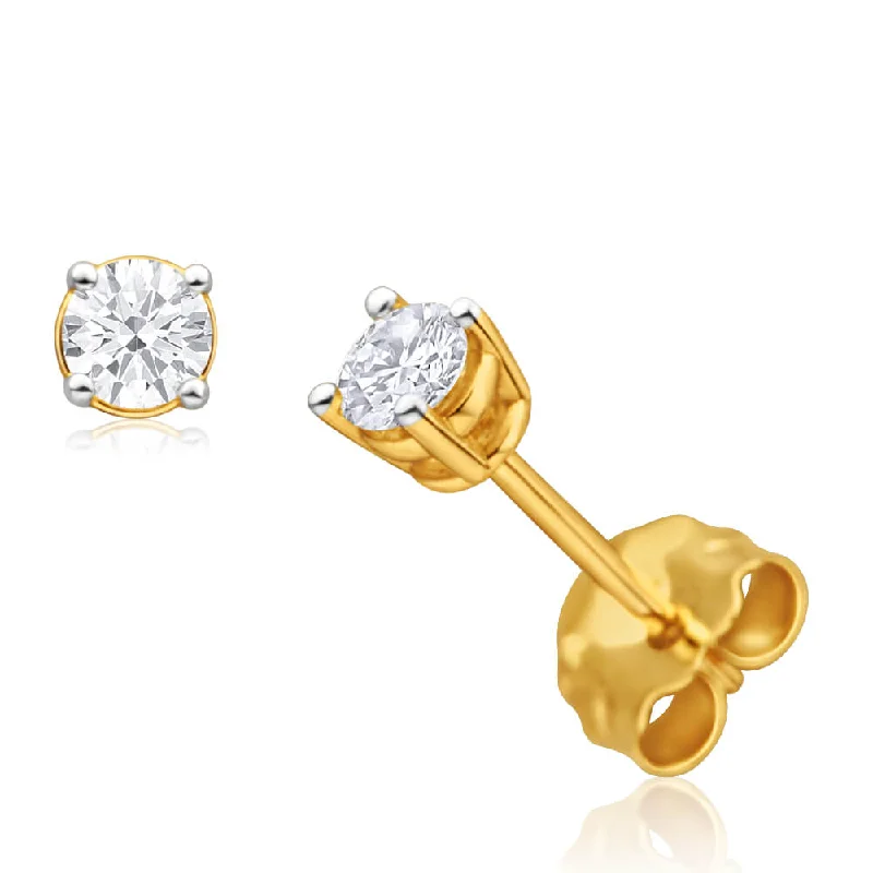 Shop Modern Jewelry Collections With Exclusive Discounts 9ct Yellow Gold Diamond Stud Earrings