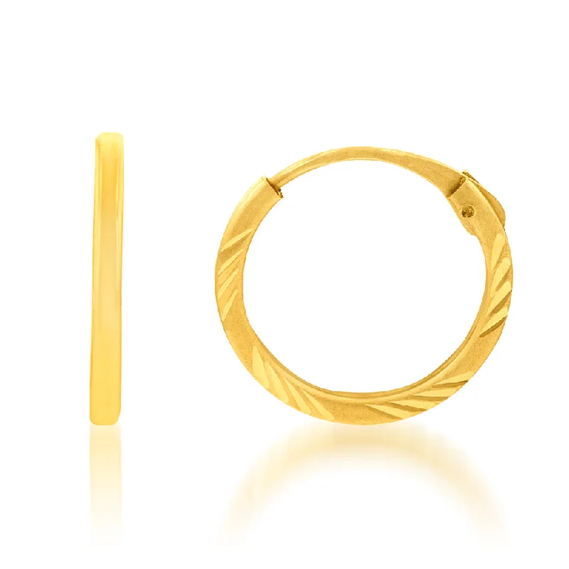 Stunning Jewelry Pieces At The Lowest Prices Ever 9ct Yellow Gold Fancy 10mm Sleeper Earring