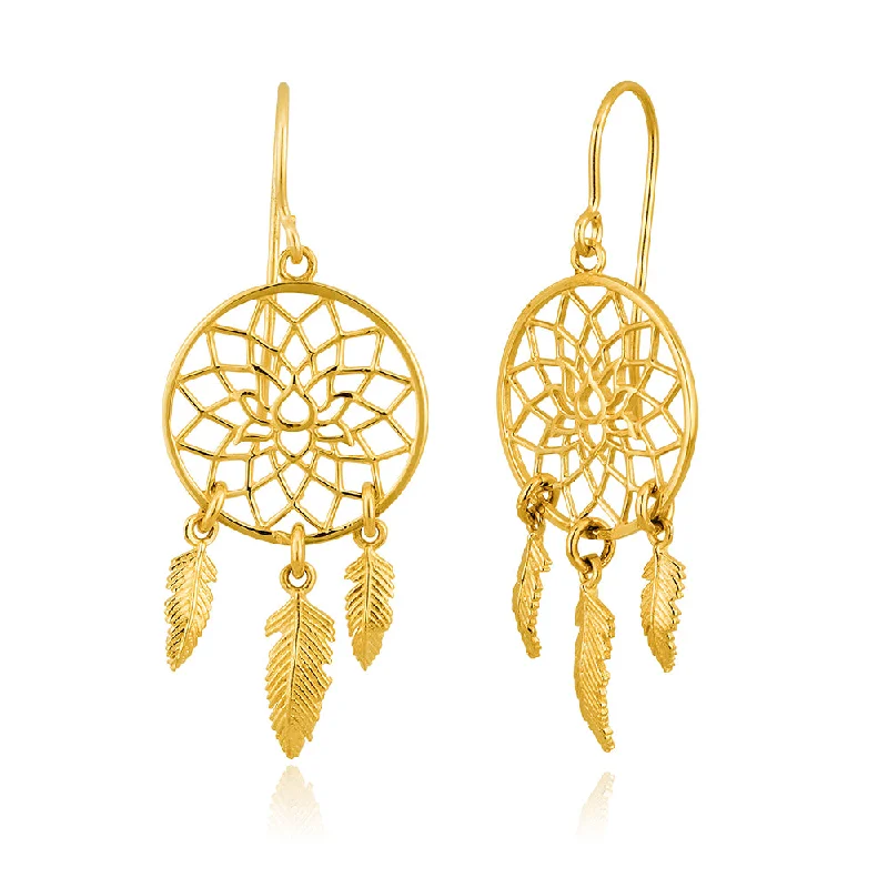 Flash Deals On Fine Jewelry – Shop Before It's Gone 9ct Yellow Gold Fancy Dream Catcher Drop Earrings 9y