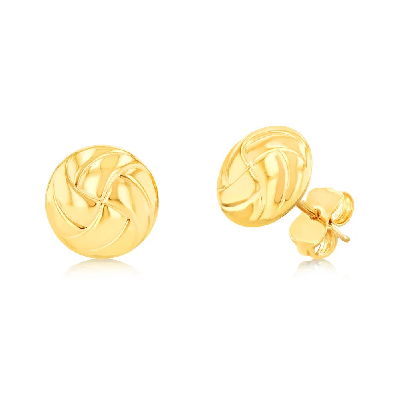 Sparkle On A Budget – Fine Jewelry For Less 9ct Yellow Gold Patterned Stud Earrings