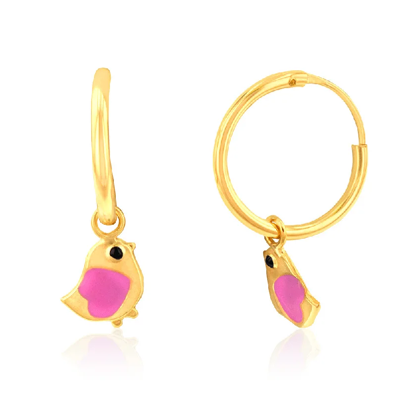 Seasonal Jewelry Clearance – Best Styles At The Lowest Prices 9ct Yellow Gold Pink Bird Sleeper Earrings