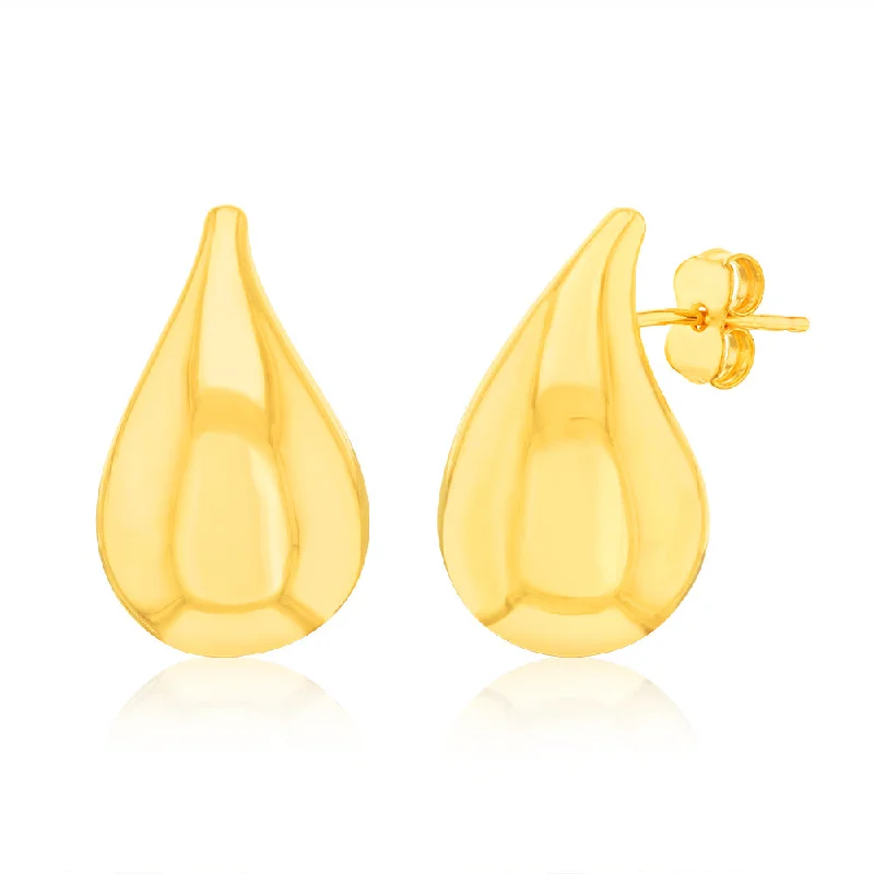 Elegant Jewelry At Unbeatable Offers – Shop Before It's Gone 9ct Yellow Gold Silver filled Polished Tear Drop Stud Earrings