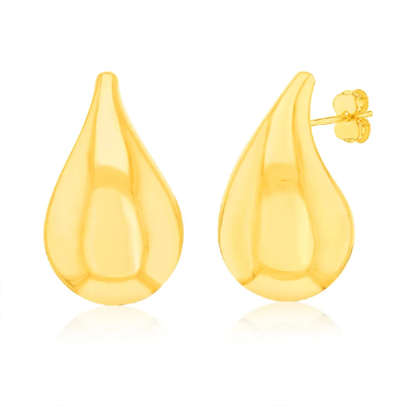 Modern Jewelry At Exclusive Discounts – Shop Today 9ct Yellow Gold Silver-filled Polished Tear Drop Stud Earrings
