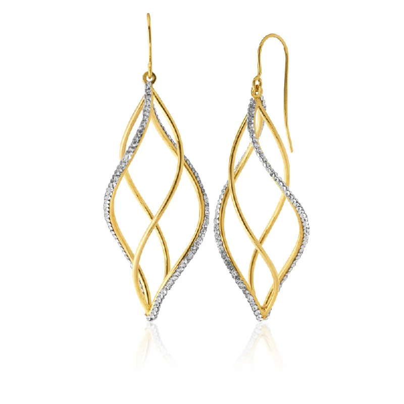 Get The Jewelry You Love At A Price You Love 9ct Yellow Gold Silver Filled Twisted Drop Earrings