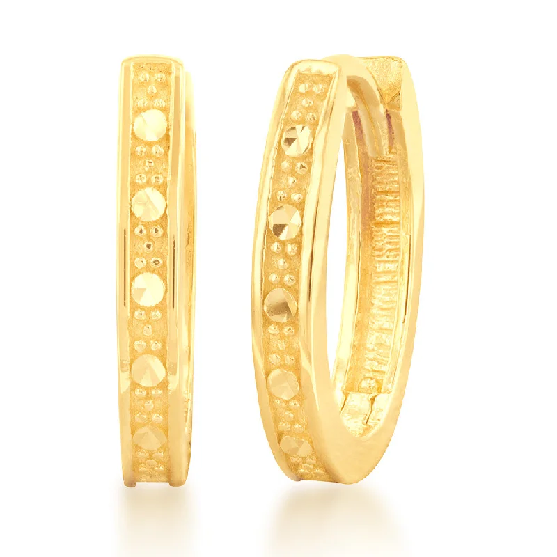 Affordable Glamour – Premium Jewelry At Special Prices 9ct Yellow Gold Textured Diamond Cut Huggies Earrings