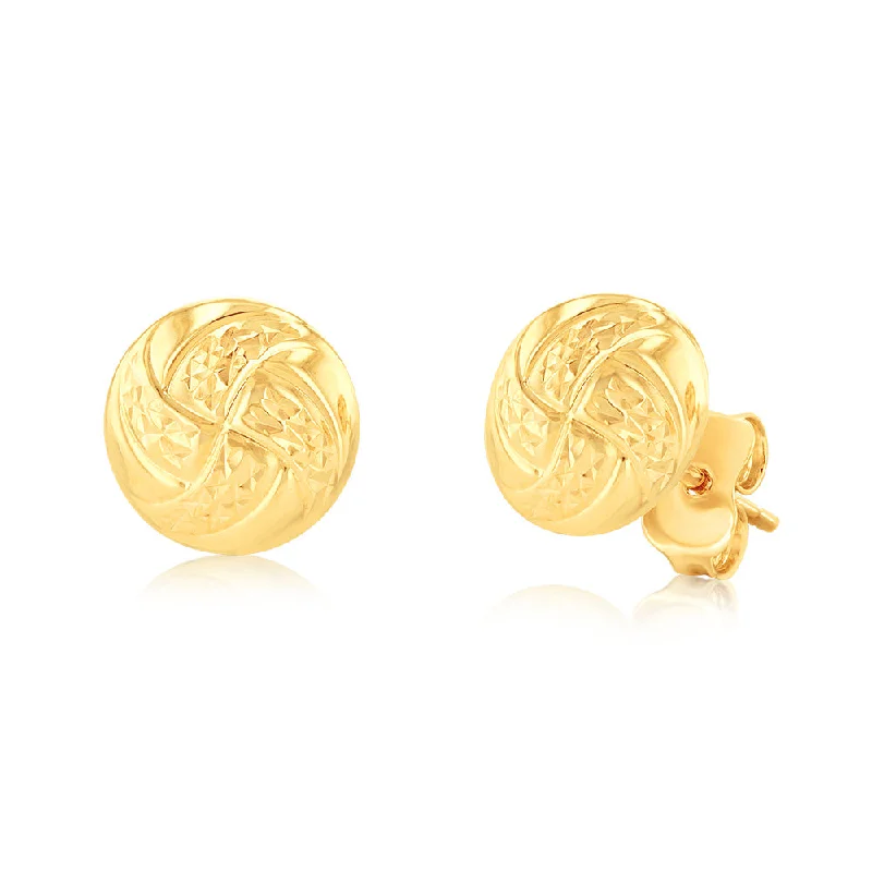 Timeless Elegance, Temporary Discounts – Act Fast 9ct Yellow Gold Textured Stud Earrings