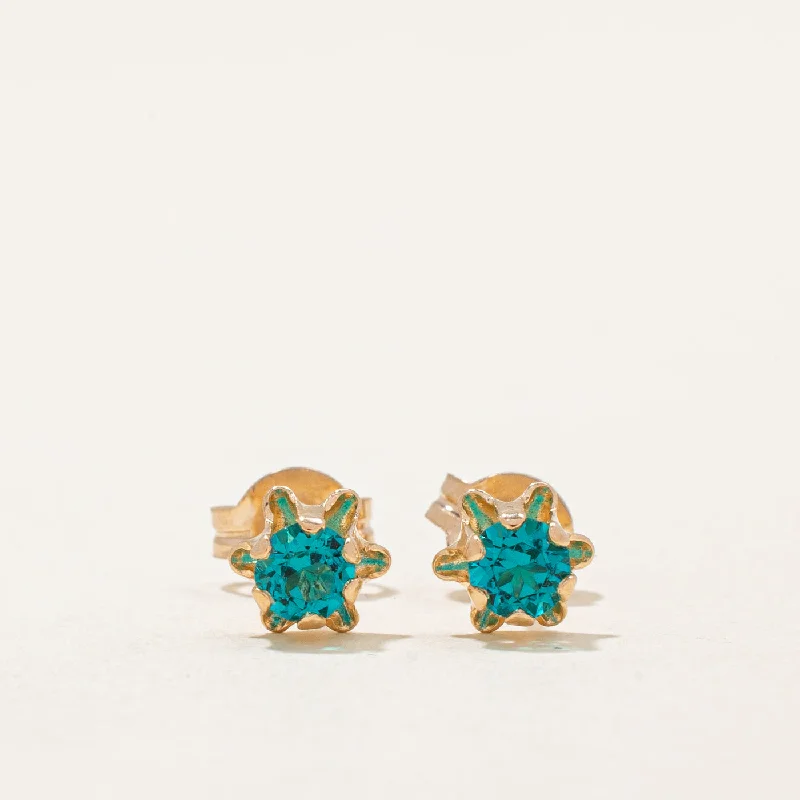 Premium Jewelry At Special Low Prices For A Limited Time Aquamarine Paste Glass Stud Earrings | 0.30ctw |