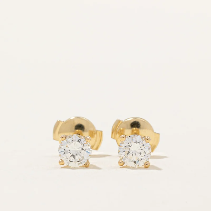 Fashion-Forward Geometric Jewelry For Contemporary Style '100 Ways' GIA Certified Diamond Stud Earrings  | 0.86ctw SI1/SI2 I |