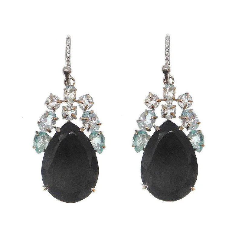 Special Deals On Handcrafted And Designer Jewelry Chandelier Black Onyx and Blue Quartz