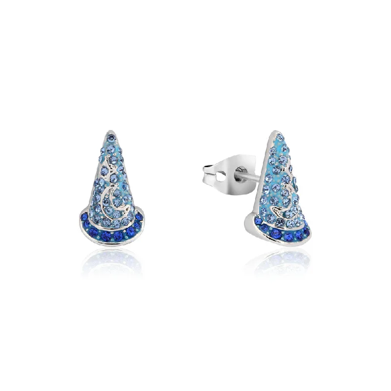 Personalized Jewelry Sale – Unique Gifts At Low Prices Disney Fantasia White Gold Plated Sorcerer's Hat 10mm Stud Earrings