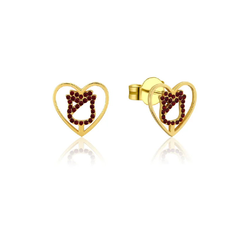 Jewelry Deals That Sparkle – Shop Today Disney Princess Gold Plated Beauty & Beast Enchanted Rose Stud Earrings