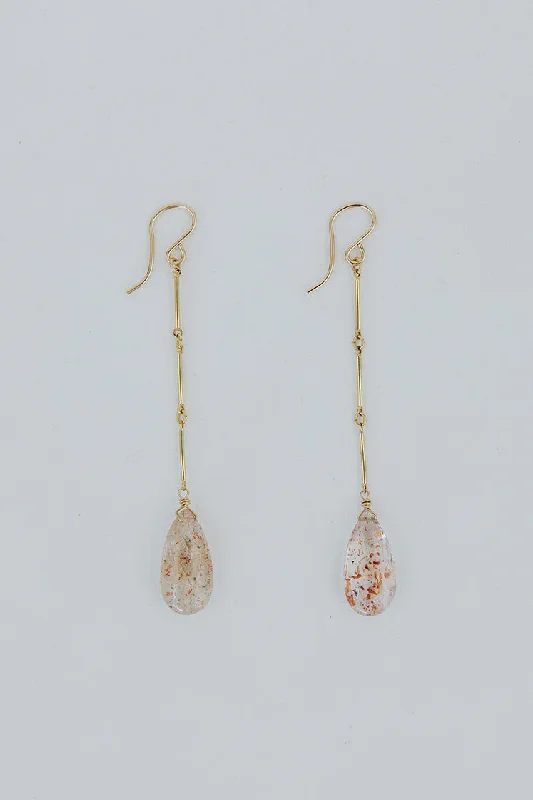 Versatile Layering Jewelry For Effortless Chic Drop Bar Link Chain Earrings - Sunstone