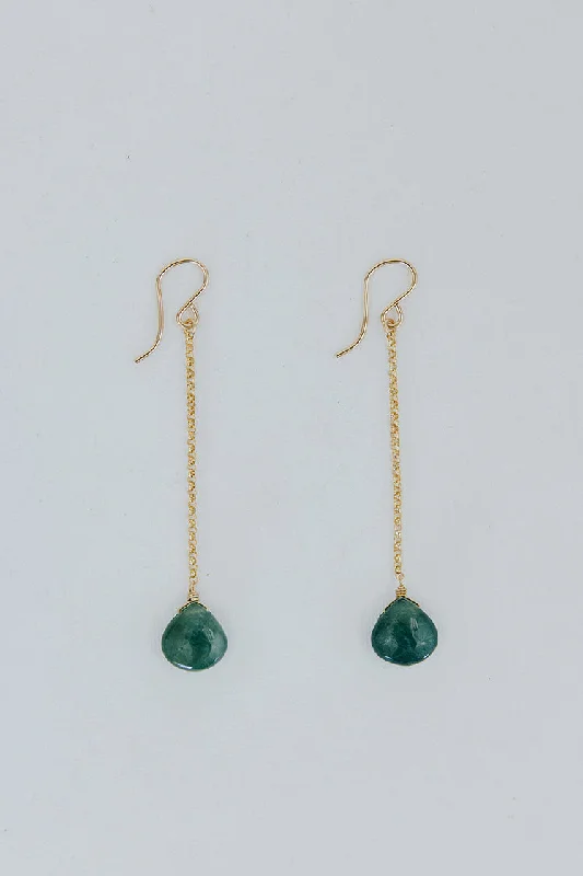 Personalized Engraved Jewelry For Meaningful Gifts Drop Chain Earrings - Grandidierite