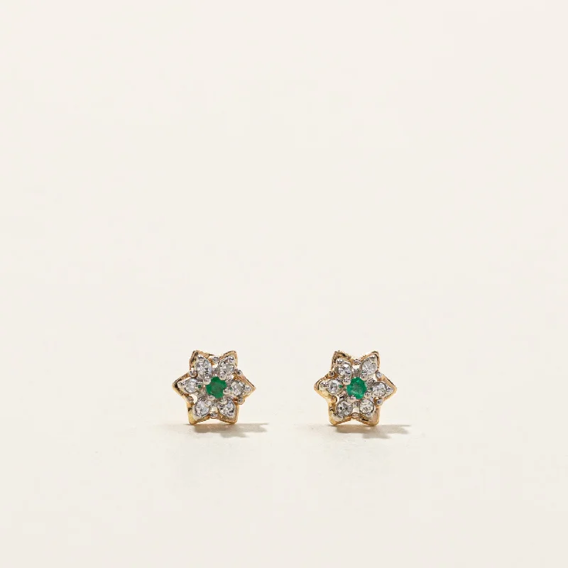Handcrafted Jewelry Sale – Unique Designs At Low Prices Emerald & Diamond Stud Earrings | 0.04ctw | 0.06ctw |