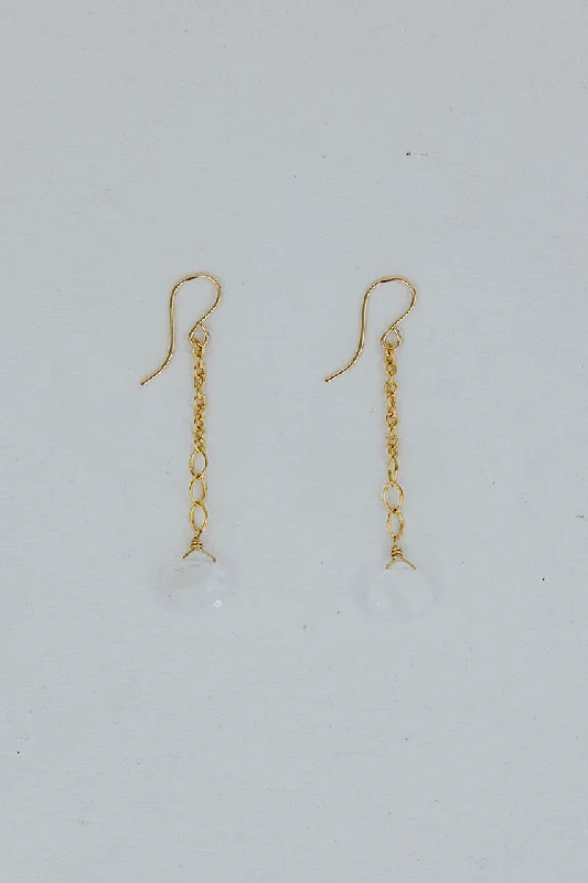 Seasonal Jewelry Sale – Upgrade Your Collection Fancy Drop Chain Earrings - Moonstone