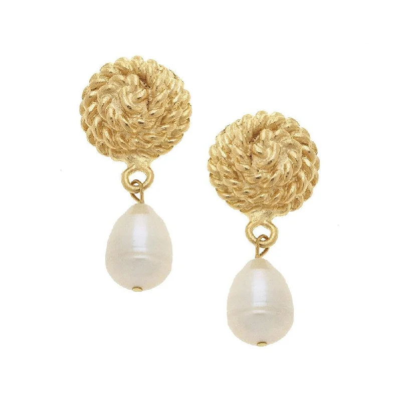 Once-A-Year Jewelry Sale – Grab Your Favorites Now Gold Rope Post with Pearl