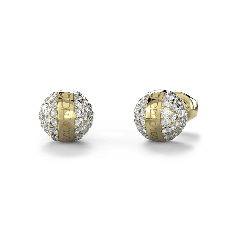 Limited-Stock Jewelry Clearance – Grab Your Favorites Now Guess Gold Plated Stainless Steel 7mm Crystal Bead Stud Earrings
