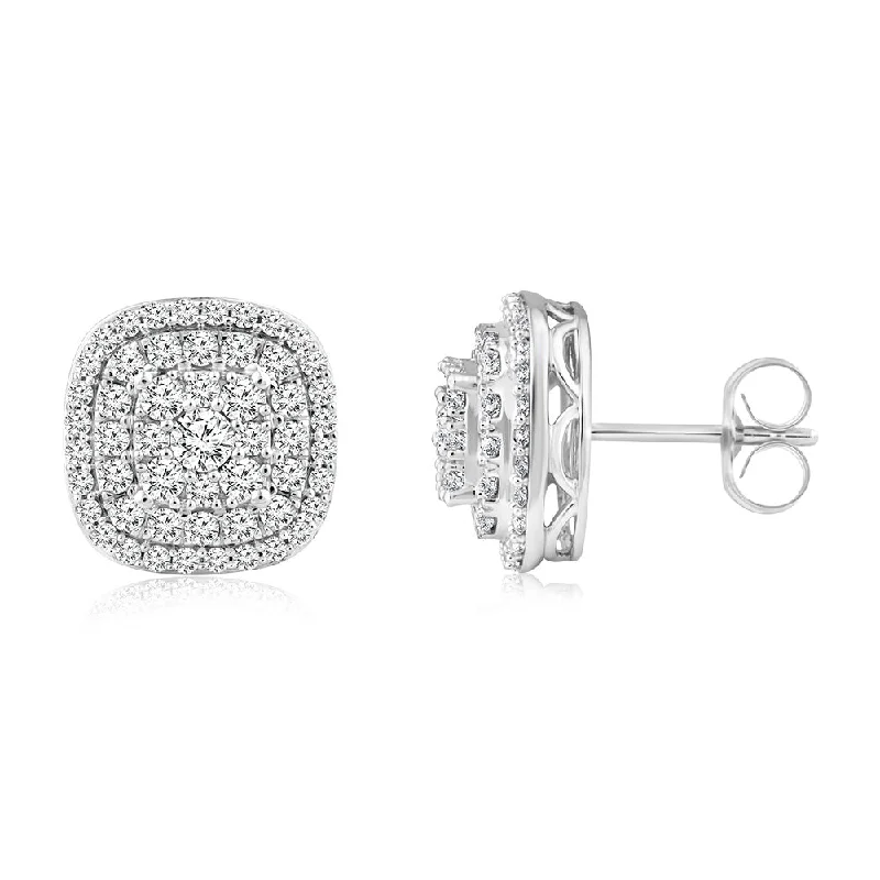 Premium Jewelry At Special Low Prices For A Limited Time Luminesce Lab Grown 10ct White Gold 1 Carat Diamond Stud Earrings