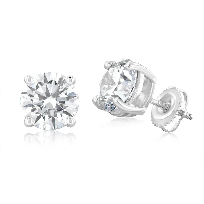 Fine Jewelry, Limited-Time Offers Available Luminesce Lab Grown 4 Carat Solitaire Diamond Stud Earrings in 14ct White Gold