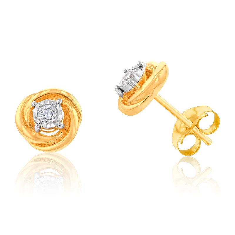 Celebrate Every Occasion With Sparkling Savings Luminesce Lab Grown Diamond Stud Earrings in 9ct Yellow Gold