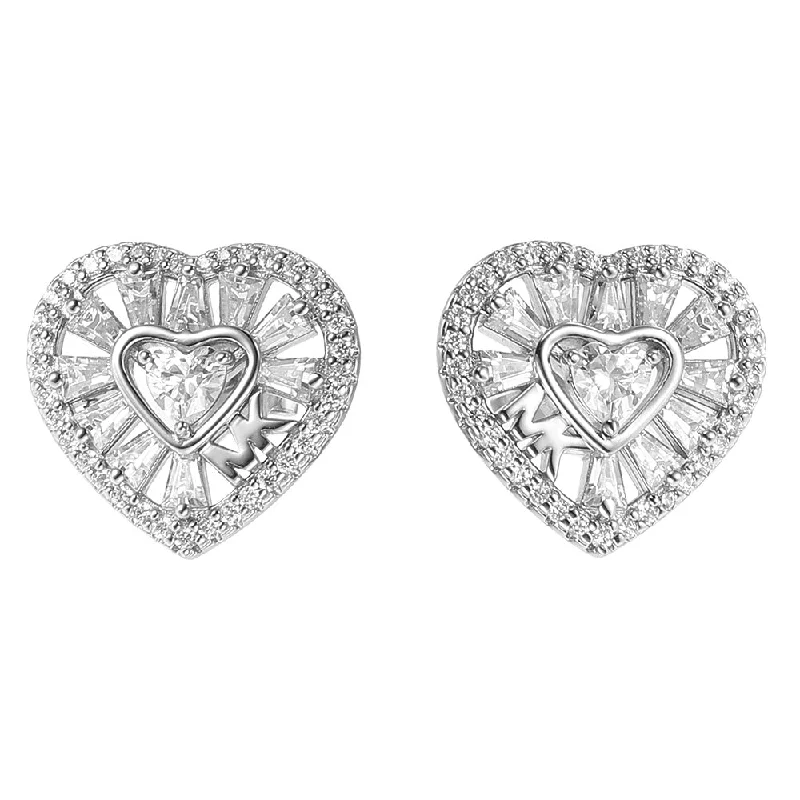 Timeless Beauty, Unbeatable Deals – Jewelry Sale On Michael Kors Sterling Silver Tapered Baguette Heart Stud Earrings