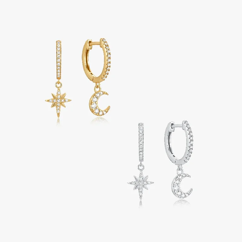 Exclusive Online Discounts On Stylish Jewelry Moon + Star Huggies