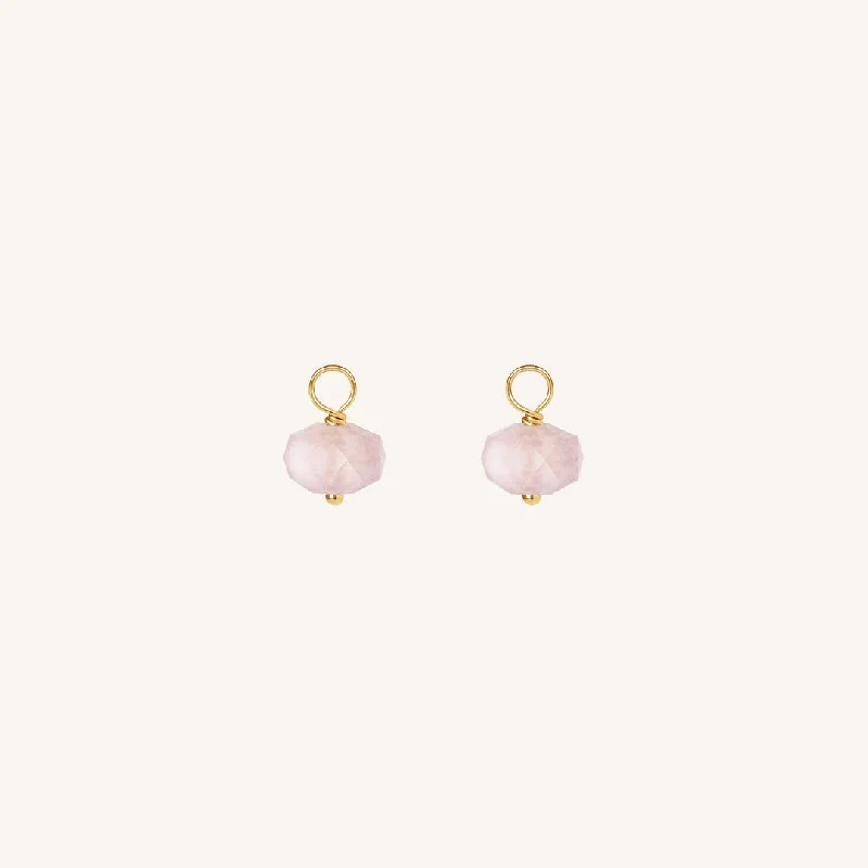Fashion-Forward Jewelry At Incredible Prices Opulent Morganite Hoop Charm - Stone of Joy (Set of 2)