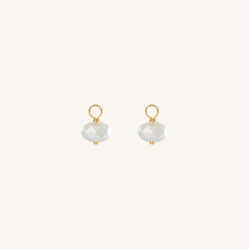 Holiday Jewelry Sale – Perfect Gifts At The Best Prices Opulent White Moonstone Hoop Charm - Stone of Hope (Set of 2)