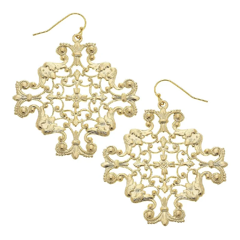 Limited-Time Offer On Premium Jewelry Collections Ornate Filigree Drop Earring