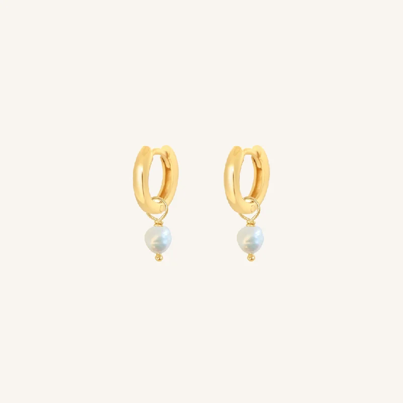 Shine Without Limits – Jewelry Sale Happening Now Pearl Plain Hoops - Stone of Potential