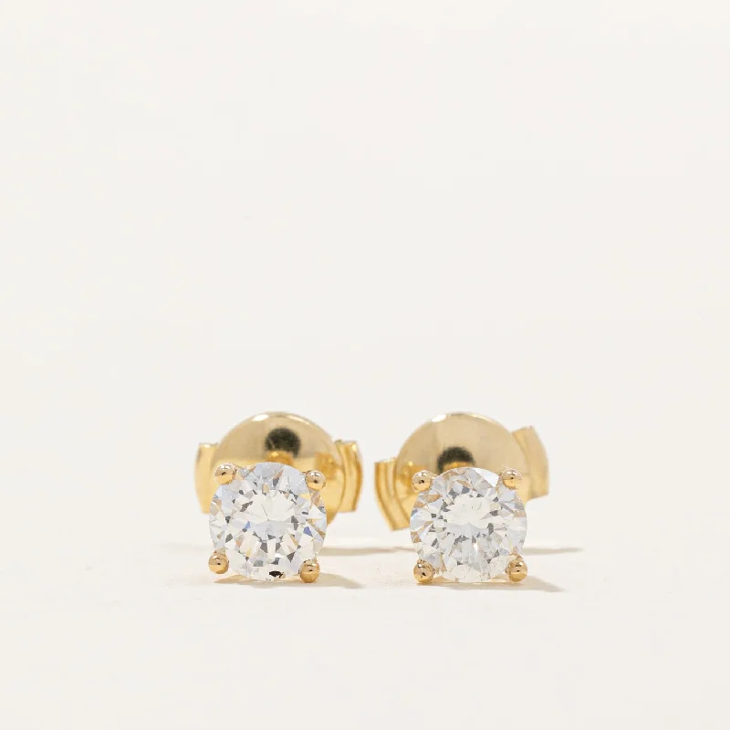 Elegant Rose Gold Jewelry For A Stylish Touch '100 Ways' GIA Certified Diamond Stud Earrings | 0.81ctw SI2 H/I |