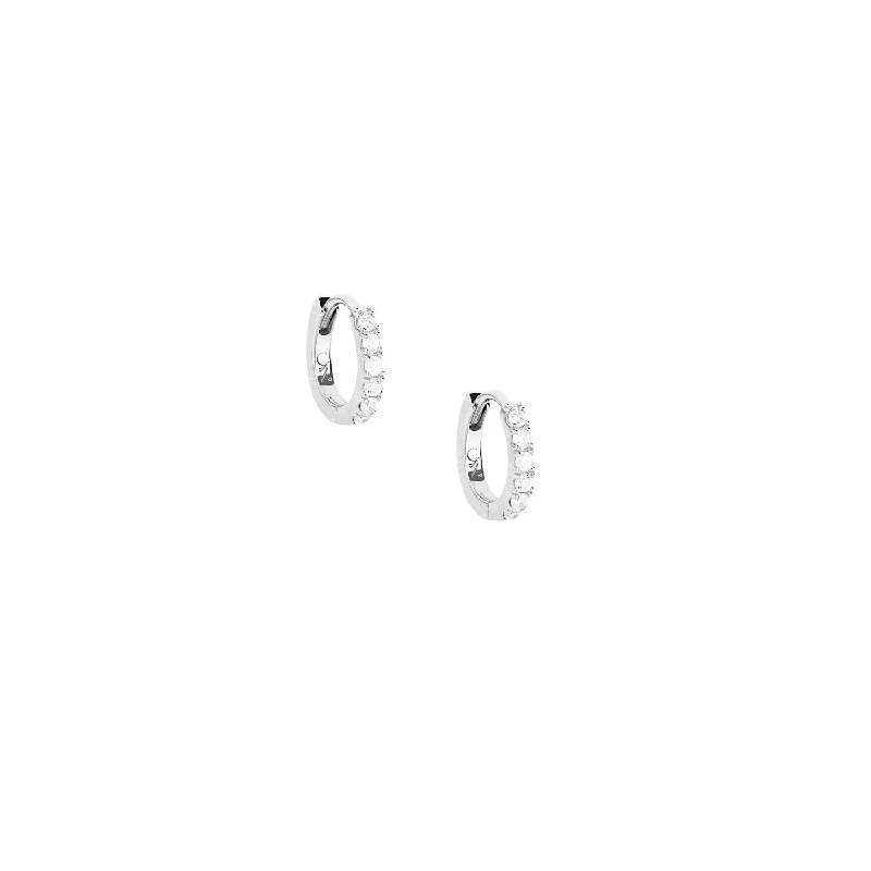 Final Call For Exquisite Jewelry At Reduced Rates Silver Glitter Huggie Hoop Earrings Final Call For Exquisite Jewelry At Reduced Rates Silver Glitter Huggie Hoop Earrings