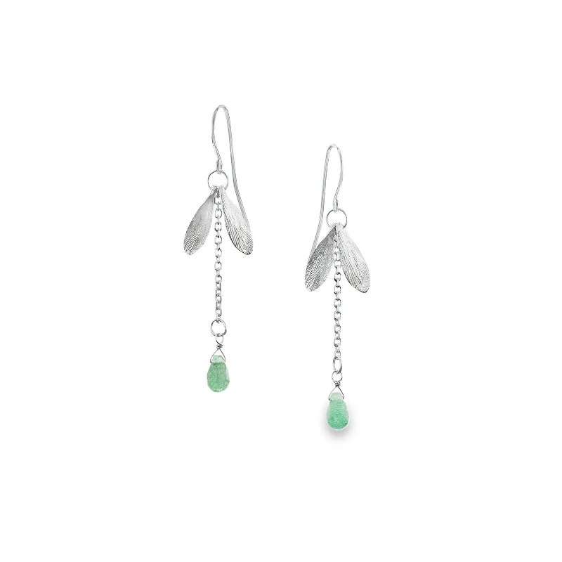 Celebrate Every Occasion With Sparkling Savings Silver Lucky Leaf Drop Earrings