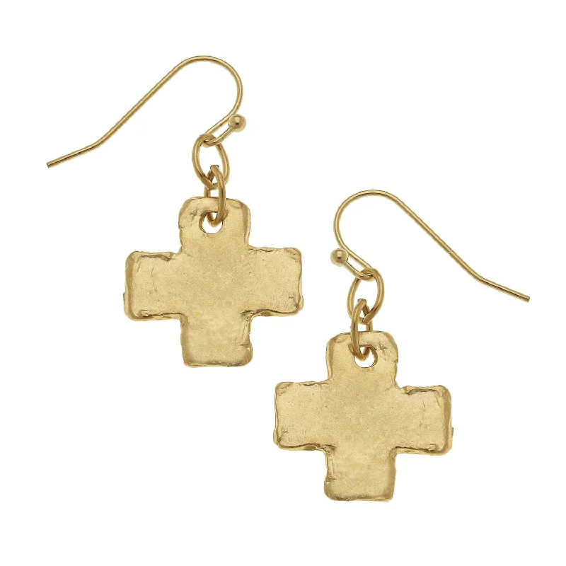 Jewelry Sale Alert – Shop Timeless Elegance Today Small Hammered Cross Dangle Earrings