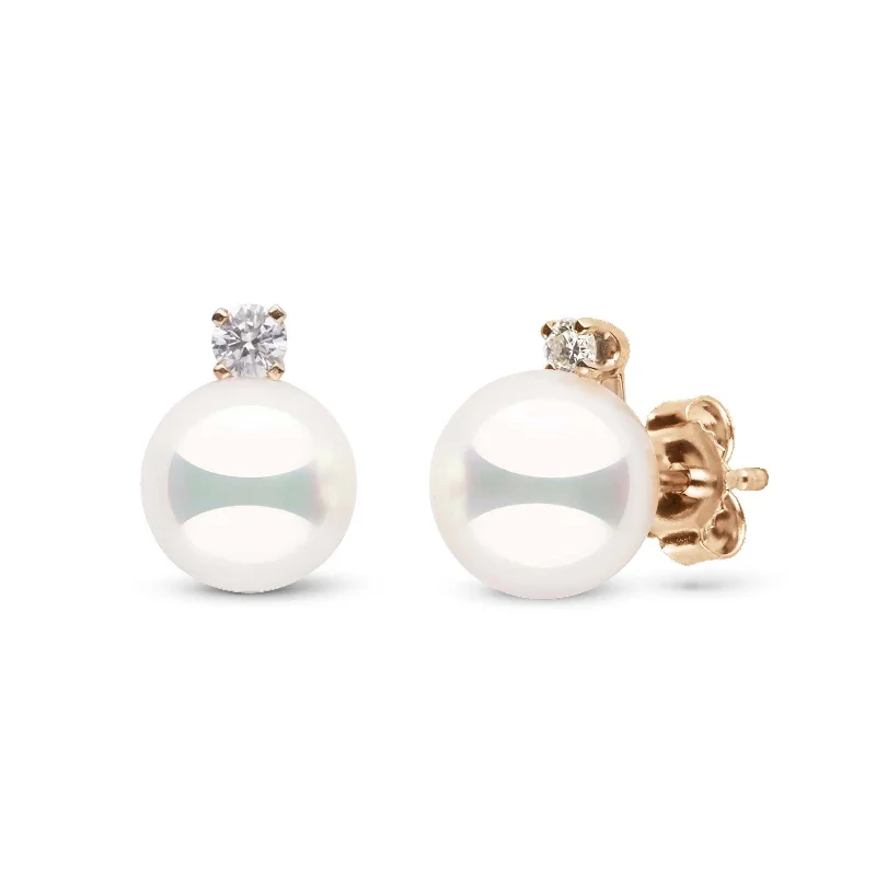 Limited-Time Jewelry Sale – Elegant Styles At Less Starlight Collection 7.0-7.5 mm Natural White Hanadama Pearl and Diamond Stud Earrings