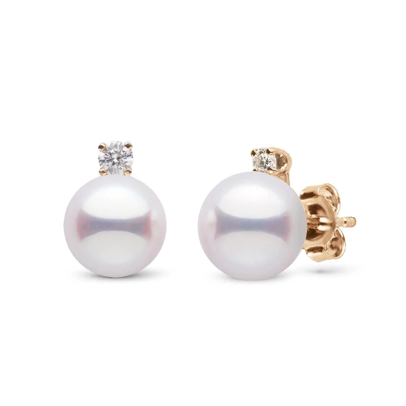 Limited-Time Offer On Premium Jewelry Collections Starlight Collection 7.5-8.0 mm White Hanadama Pearl and Diamond Stud Earrings